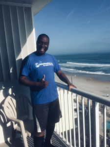 Kyle on a balcony in Ormond / Daytona Beach, Florida